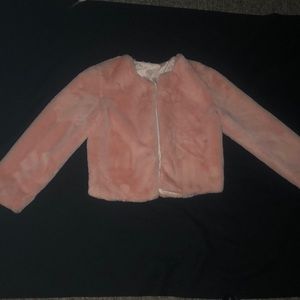 Women’s small cropped faux fur coat